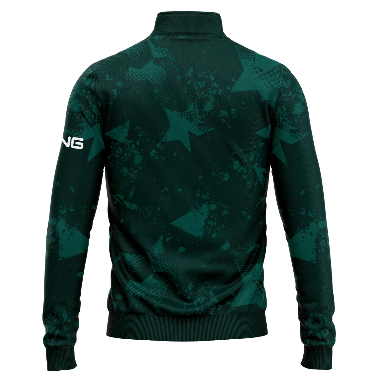 Dark Green Grunge Stars Pattern Golf Masters Tournament Ping Quarter Zip Sweatshirt Style Classic Quarter Zip Sweatshirt - Image 2