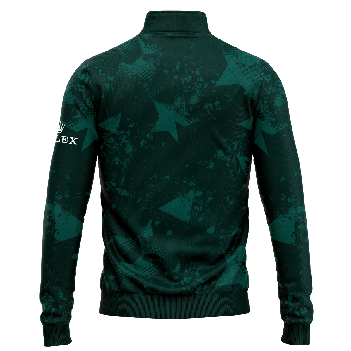 Dark Green Grunge Stars Pattern Golf Masters Tournament Rolex Quarter Zip Sweatshirt Style Classic Quarter Zip Sweatshirt - Image 2