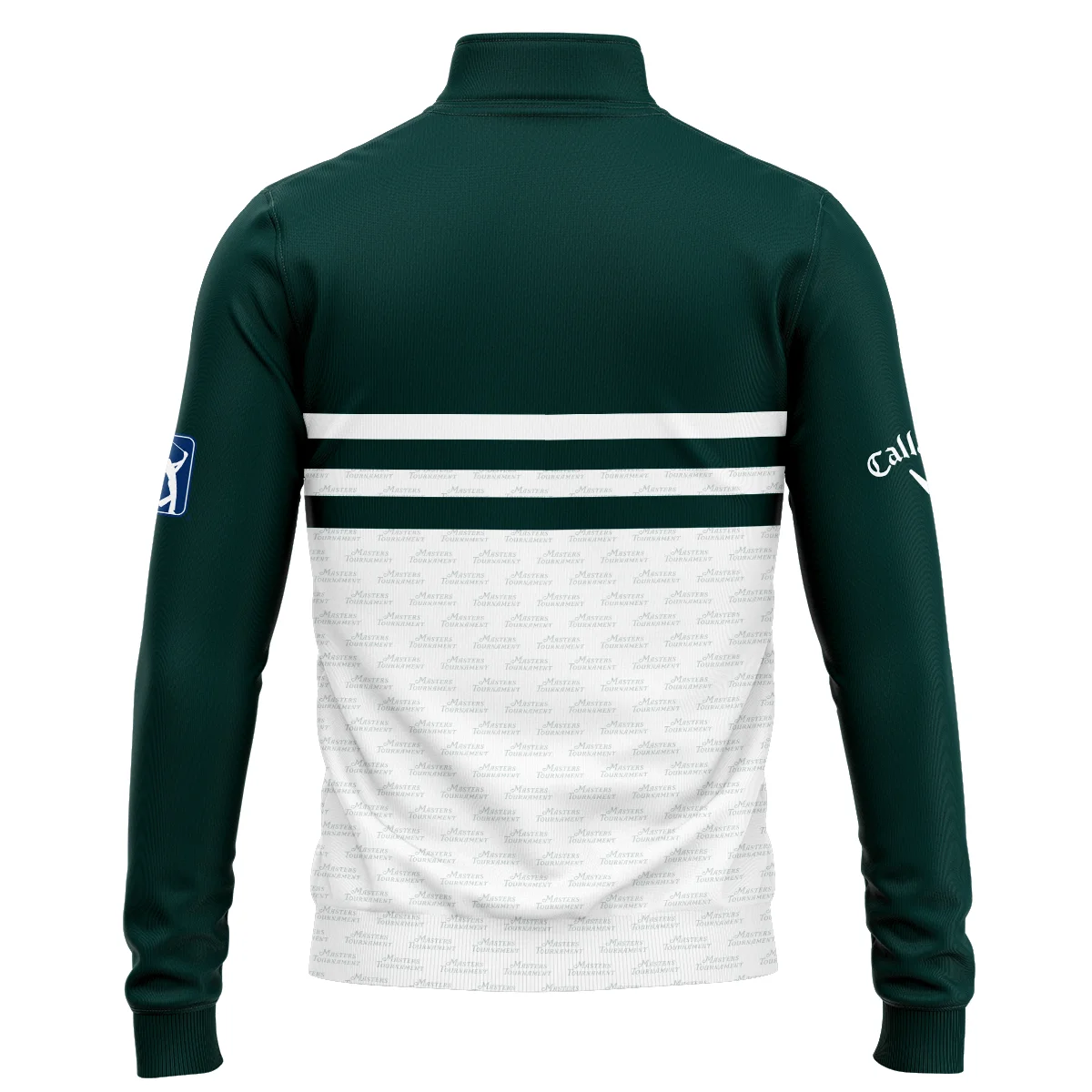 Dark Green Mix White With Logo Pattern Masters Tournament Callaway Quarter Zip Sweatshirt Style Classic Quarter Zip Sweatshirt - Image 2