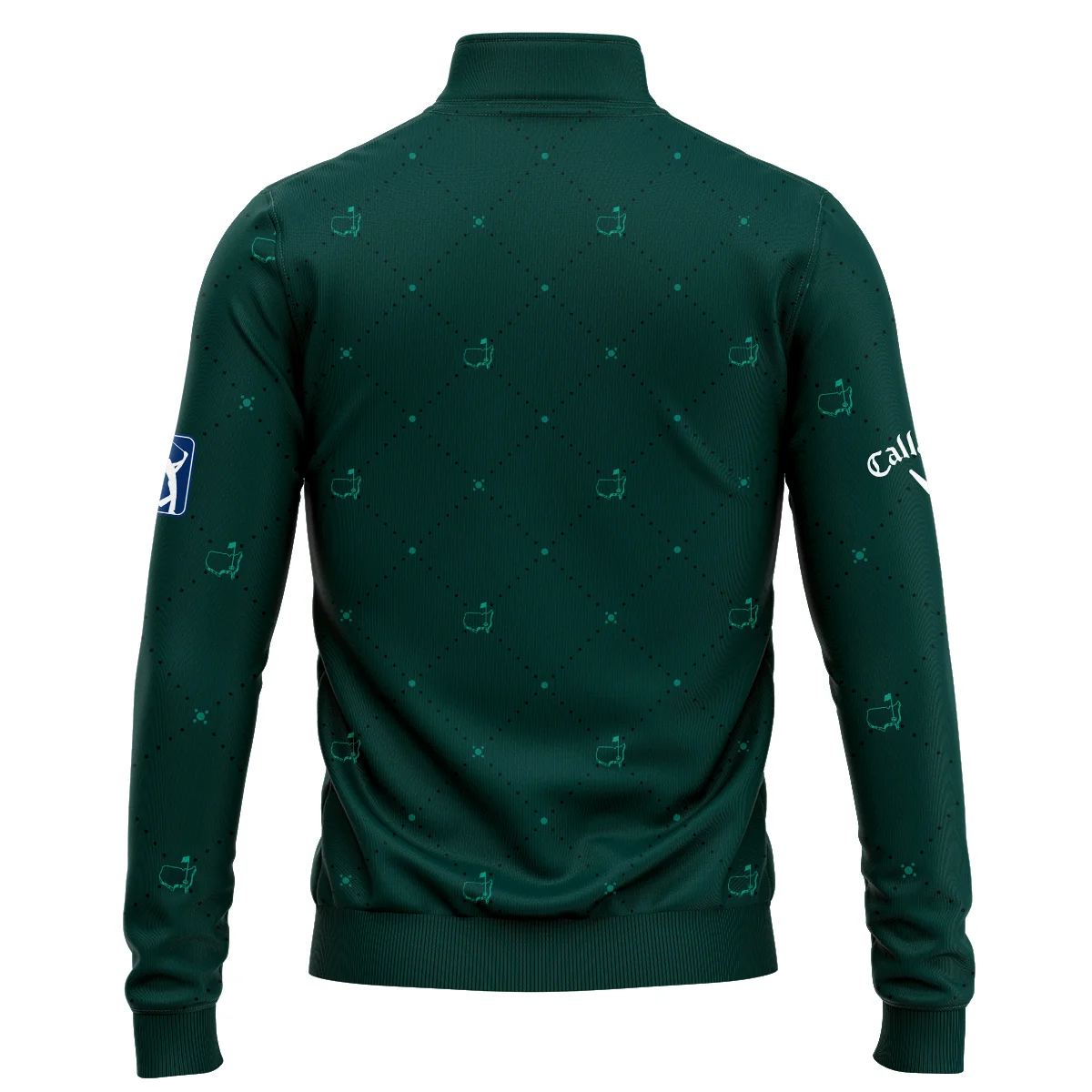 Dark Green Pattern In Retro Style With Logo Masters Tournament Callaway Quarter Zip Sweatshirt Style Classic Quarter Zip Sweatshirt - Image 2