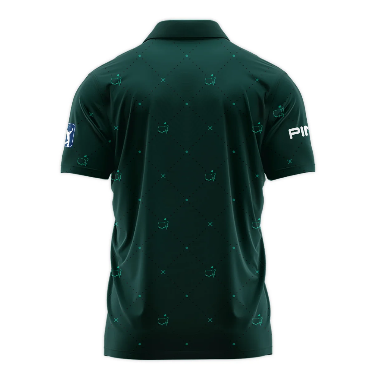Dark Green Pattern In Retro Style With Logo Masters Tournament Ping Polo Shirt Style Classic Polo Shirt For Men - Image 2
