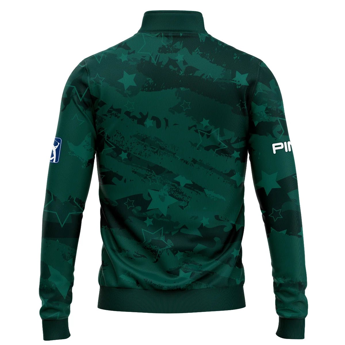 Dark Green Stars Pattern Grunge Background Masters Tournament Ping Quarter Zip Sweatshirt Style Classic Quarter Zip Sweatshirt - Image 2