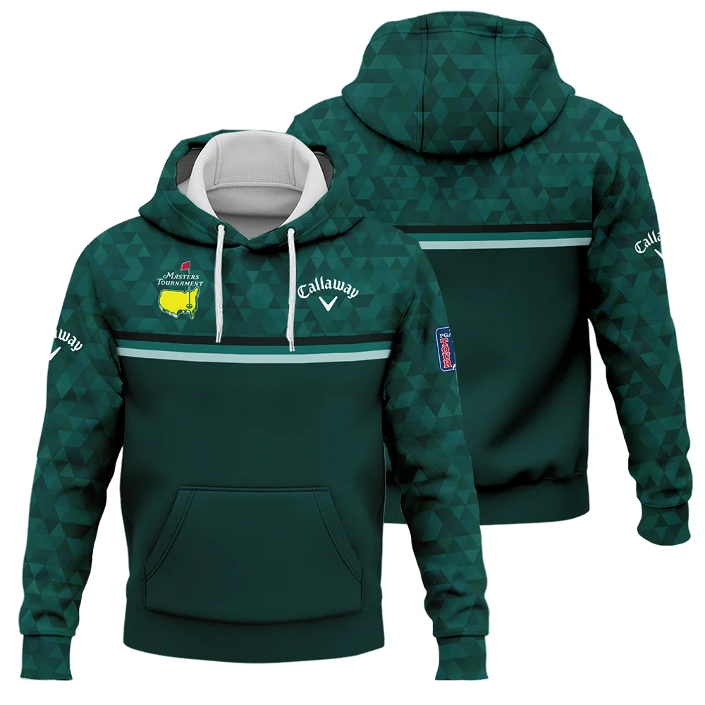 Dark Green Triangle Mosaic Pattern Masters Tournament Callaway Hoodie Shirt Style Classic Hoodie Shirt - Image 3