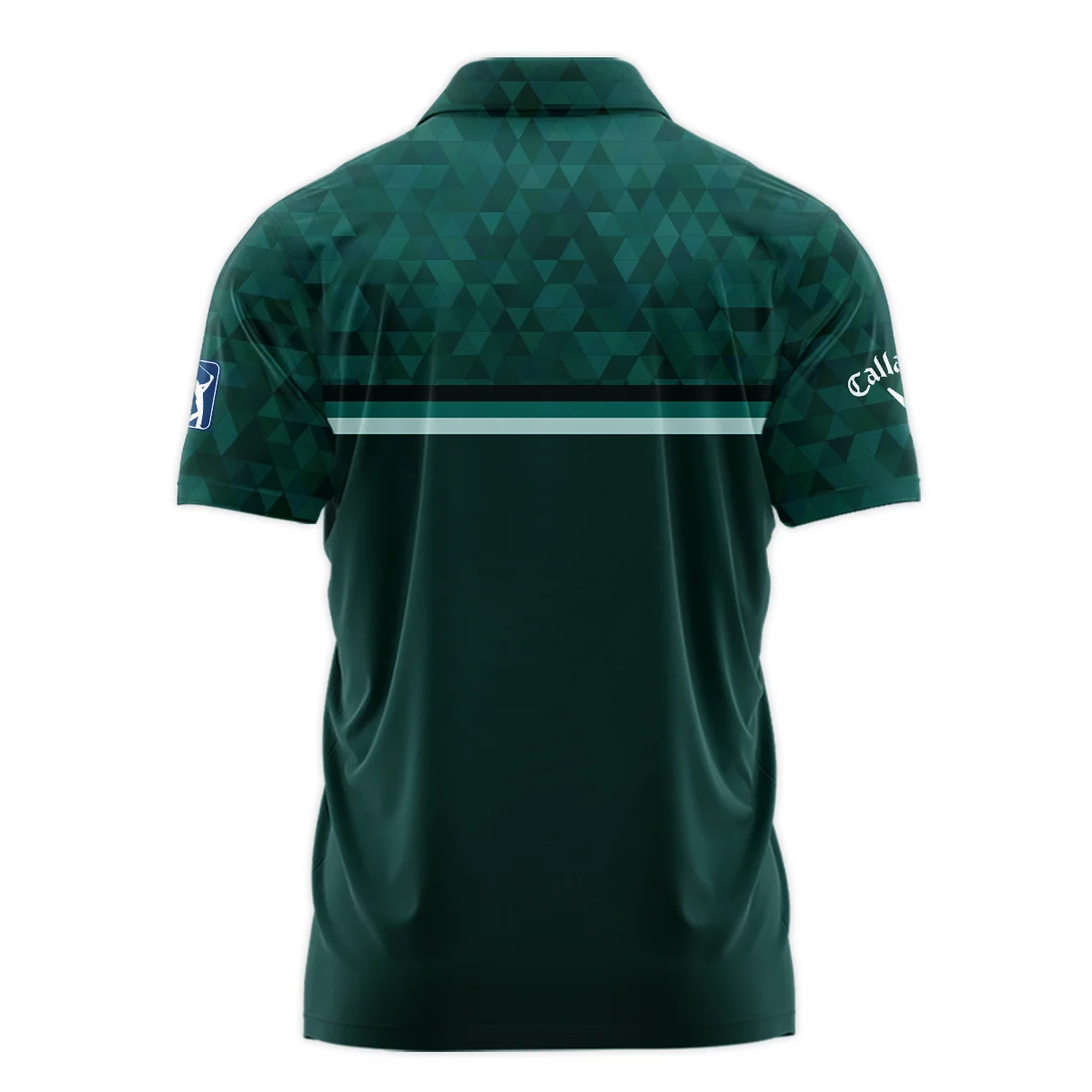 Dark Green Triangle Mosaic Pattern Masters Tournament Callaway Polo Shirt Style Classic Polo Shirt For Men - Image 2