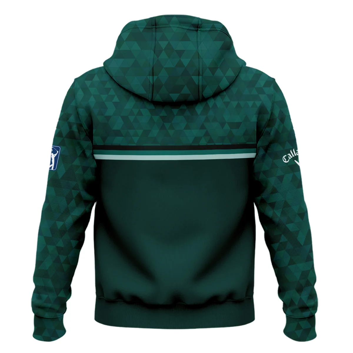 Dark Green Triangle Mosaic Pattern Masters Tournament Callaway Zipper Hoodie Shirt Style Classic Zipper Hoodie Shirt - Image 2