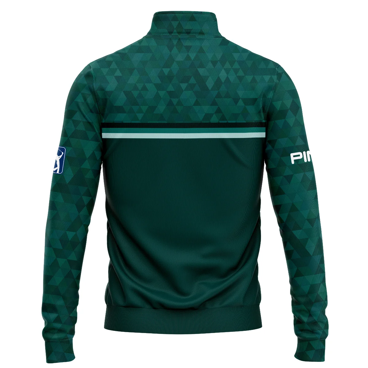 Dark Green Triangle Mosaic Pattern Masters Tournament Ping Quarter Zip Sweatshirt Style Classic Quarter Zip Sweatshirt - Image 2