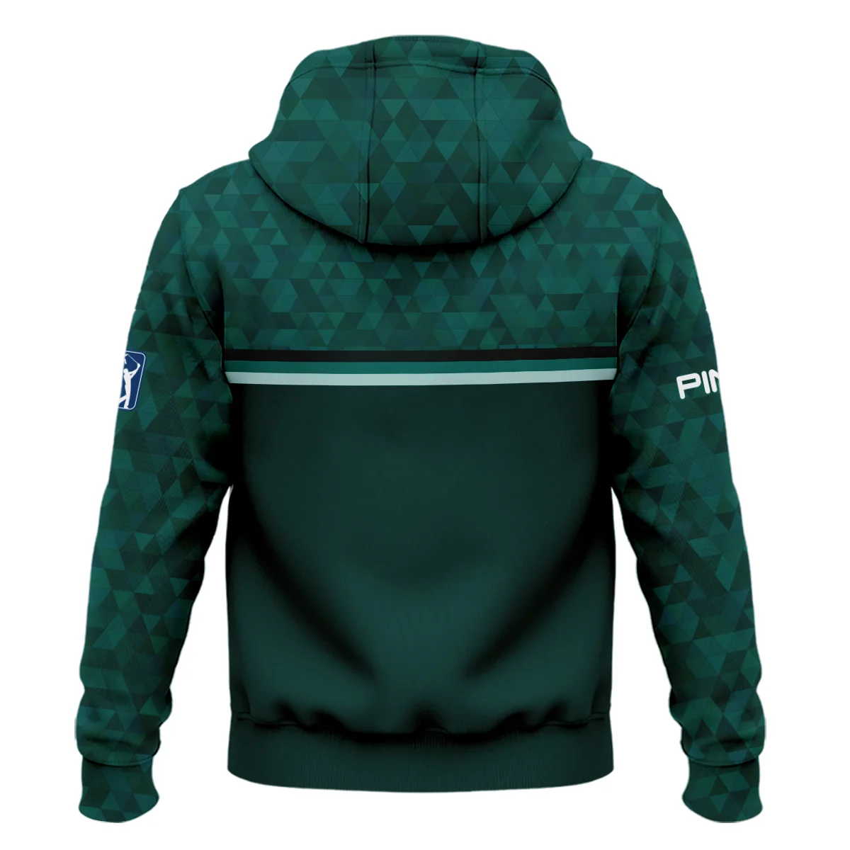 Dark Green Triangle Mosaic Pattern Masters Tournament Ping Zipper Hoodie Shirt Style Classic Zipper Hoodie Shirt - Image 2