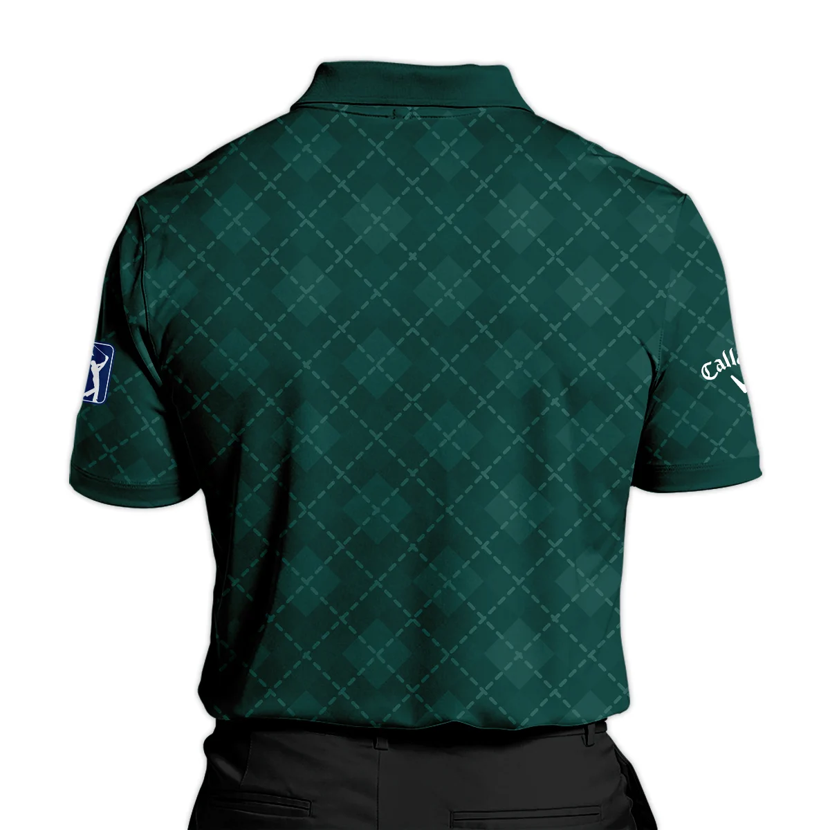 Golf Geometric Pattern Green Masters Tournament Callaway Polo Shirt Style Classic Polo Shirt For Men - Image 2