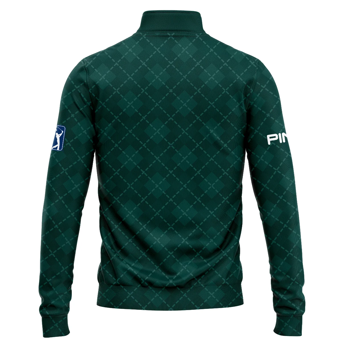 Golf Geometric Pattern Green Masters Tournament Ping Quarter Zip Sweatshirt Style Classic Quarter Zip Sweatshirt - Image 2