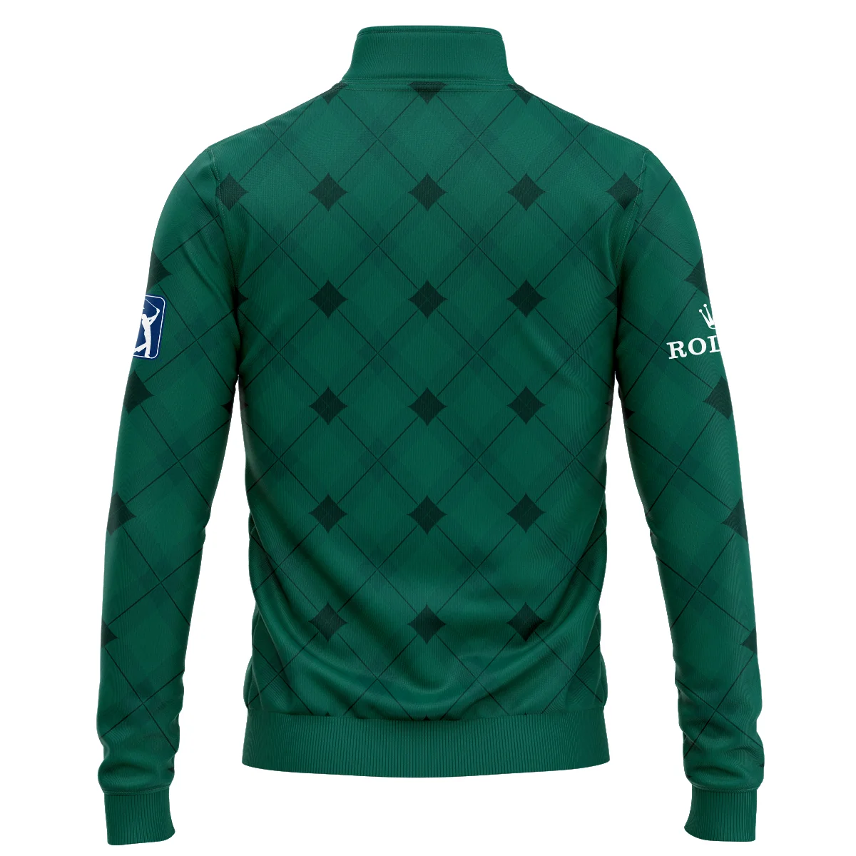 Golf Masters Tournament Green Argyle Pattern Rolex Quarter Zip Sweatshirt Style Classic Quarter Zip Sweatshirt - Image 2