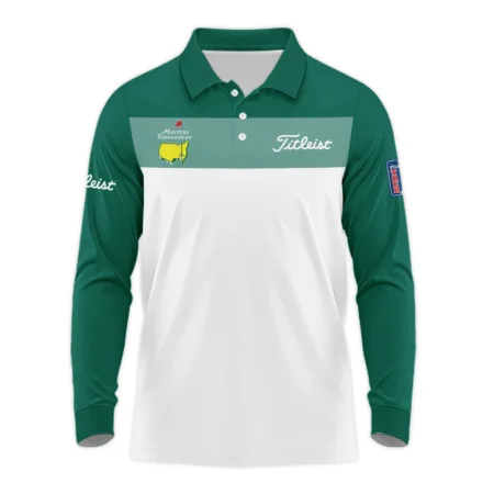 Golf Masters Tournament Titleist Long Polo Shirt Sports Green And White All Over Print Long Polo Shirt For Men