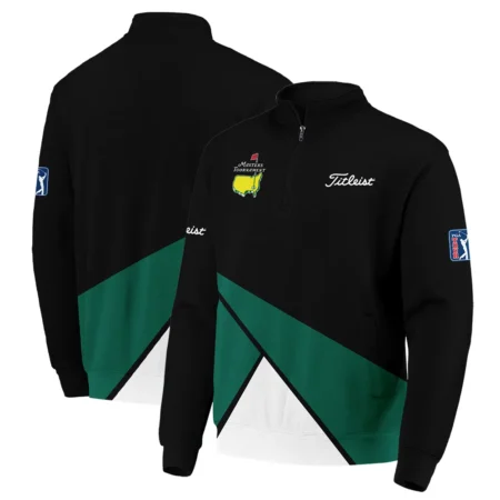 Golf Masters Tournament Titleist Quarter Zip Sweatshirt Black And Green Golf Sports All Over Print Quarter Zip Sweatshirt