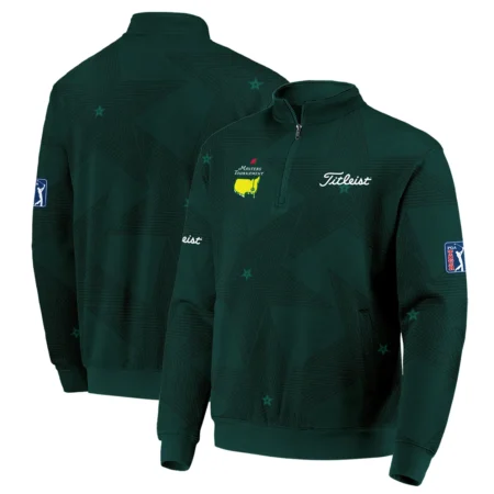 Golf Masters Tournament Titleist Quarter Zip Sweatshirt Stars Dark Green Golf Sports All Over Print Quarter Zip Sweatshirt
