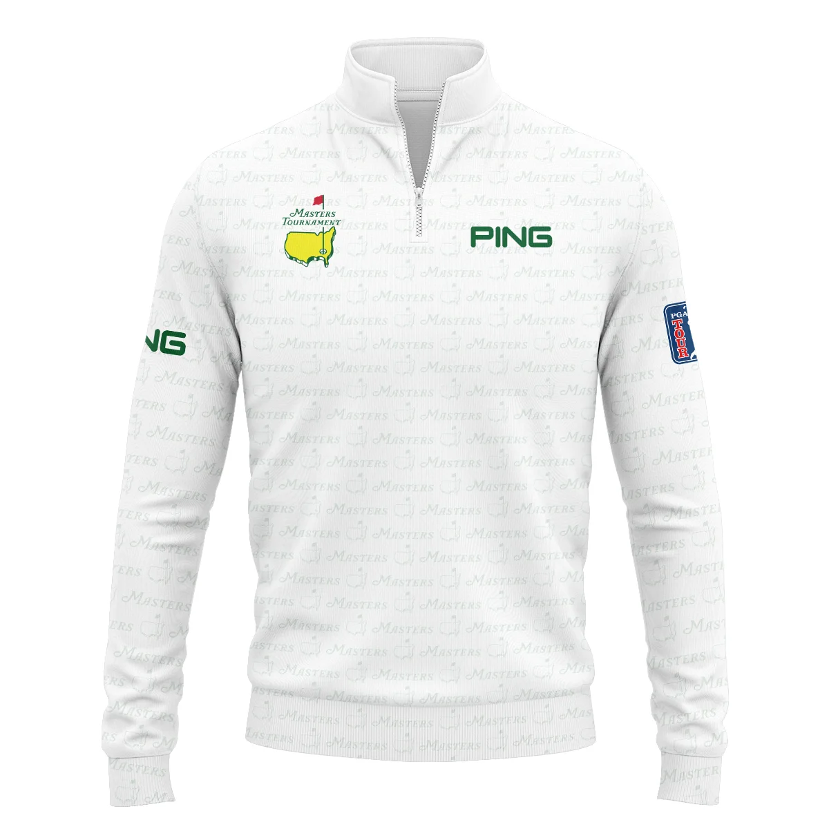 Golf Pattern Cup White Mix Green Masters Tournament Ping Quarter Zip Sweatshirt Style Classic Quarter Zip Sweatshirt