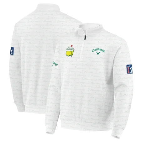 Golf Pattern Masters Tournament Callaway Quarter Zip Sweatshirt White And Green Color Golf Sports All Over Print Quarter Zip Sweatshirt