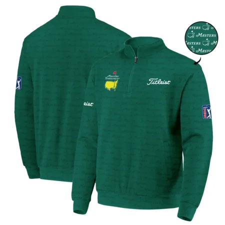 Golf Pattern Masters Tournament Titleist Quarter Zip Sweatshirt Green Color Golf Sports All Over Print Quarter Zip Sweatshirt