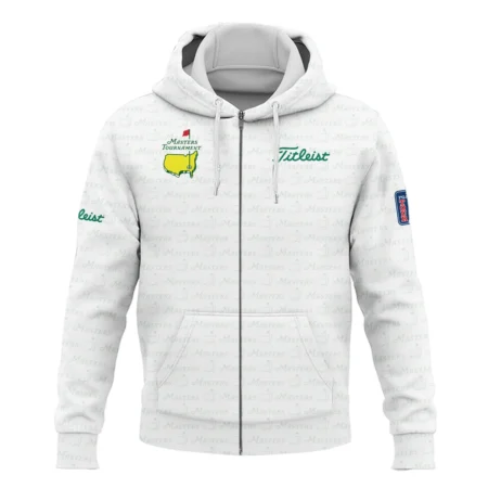 Golf Pattern Masters Tournament Titleist Zipper Hoodie Shirt White And Green Color Golf Sports All Over Print Zipper Hoodie Shirt
