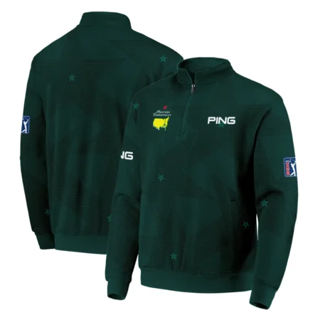 Golf Sport Masters Tournament Ping Quarter Zip Sweatshirt Sports Star Sripe Dark Green Quarter Zip Sweatshirt