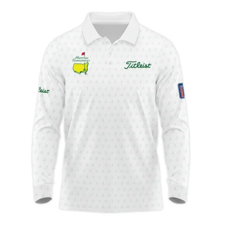 Golf Sport Masters Tournament Titleist Long Polo Shirt Sports Logo Pattern White Green Long Polo Shirt For Men