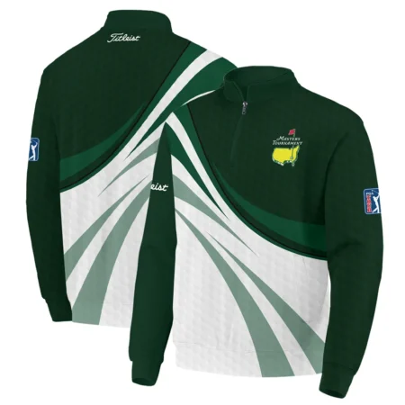 Golf Sport Masters Tournament Titleist Quarter Zip Sweatshirt Green Color Sports Golf Ball Pattern All Over Print Quarter Zip Sweatshirt