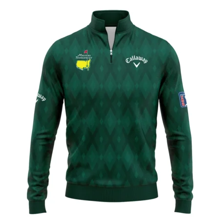 Green Fabric Ikat Diamond pattern Masters Tournament Callaway Quarter Zip Sweatshirt Style Classic Quarter Zip Sweatshirt