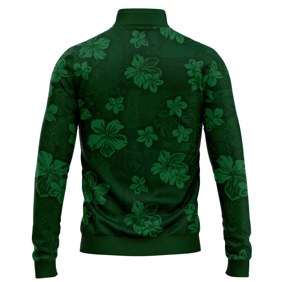 Hawaiian Tribal Elements And Hibiscus Flowers Patchwork Golf Masters Tournament Rolex Quarter Zip Sweatshirt Style Classic Quarter Zip Sweatshirt - Image 2