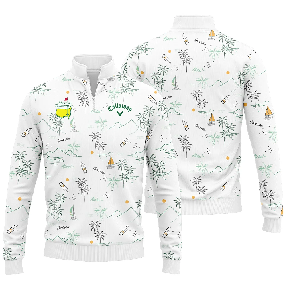 Island Seamless Pattern Golf Masters Tournament Callaway Quarter Zip Sweatshirt Style Classic Quarter Zip Sweatshirt - Image 3