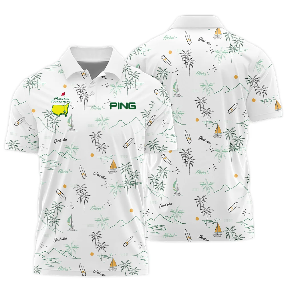 Island Seamless Pattern Golf Masters Tournament Ping Polo Shirt Style Classic Polo Shirt For Men - Image 3
