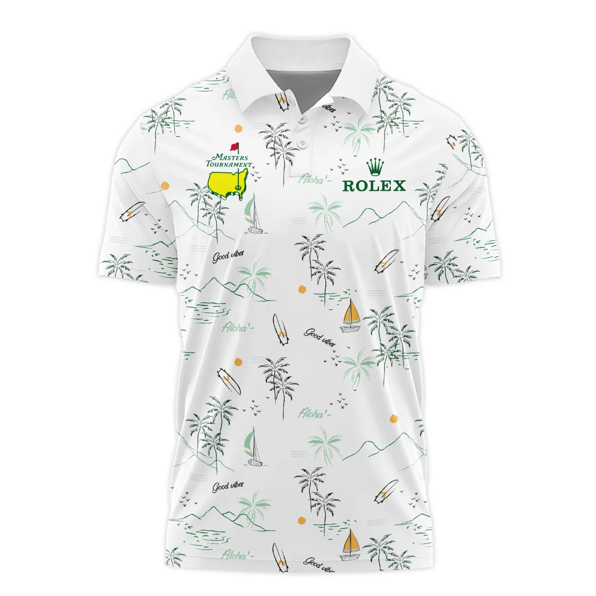 Island Seamless Pattern Golf Masters Tournament Rolex Polo Shirt Style Classic Polo Shirt For Men