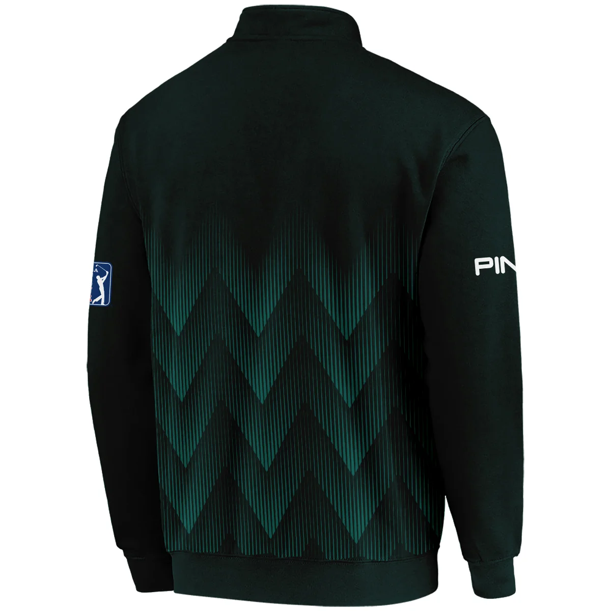 Masters Tournament Golf Ping Quarter Zip Sweatshirt Zigzag Pattern Dark Green Golf Sports All Over Print Quarter Zip Sweatshirt - Image 3