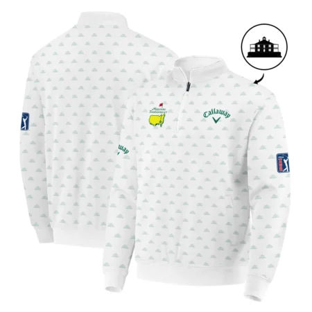 Masters Tournament Golf Sport Callaway Quarter Zip Sweatshirt Sports Cup Pattern White Green Quarter Zip Sweatshirt