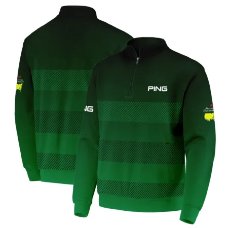 Masters Tournament Ping Sports Quarter Zip Sweatshirt Green Gradient Stripes Pattern All Over Print Quarter Zip Sweatshirt