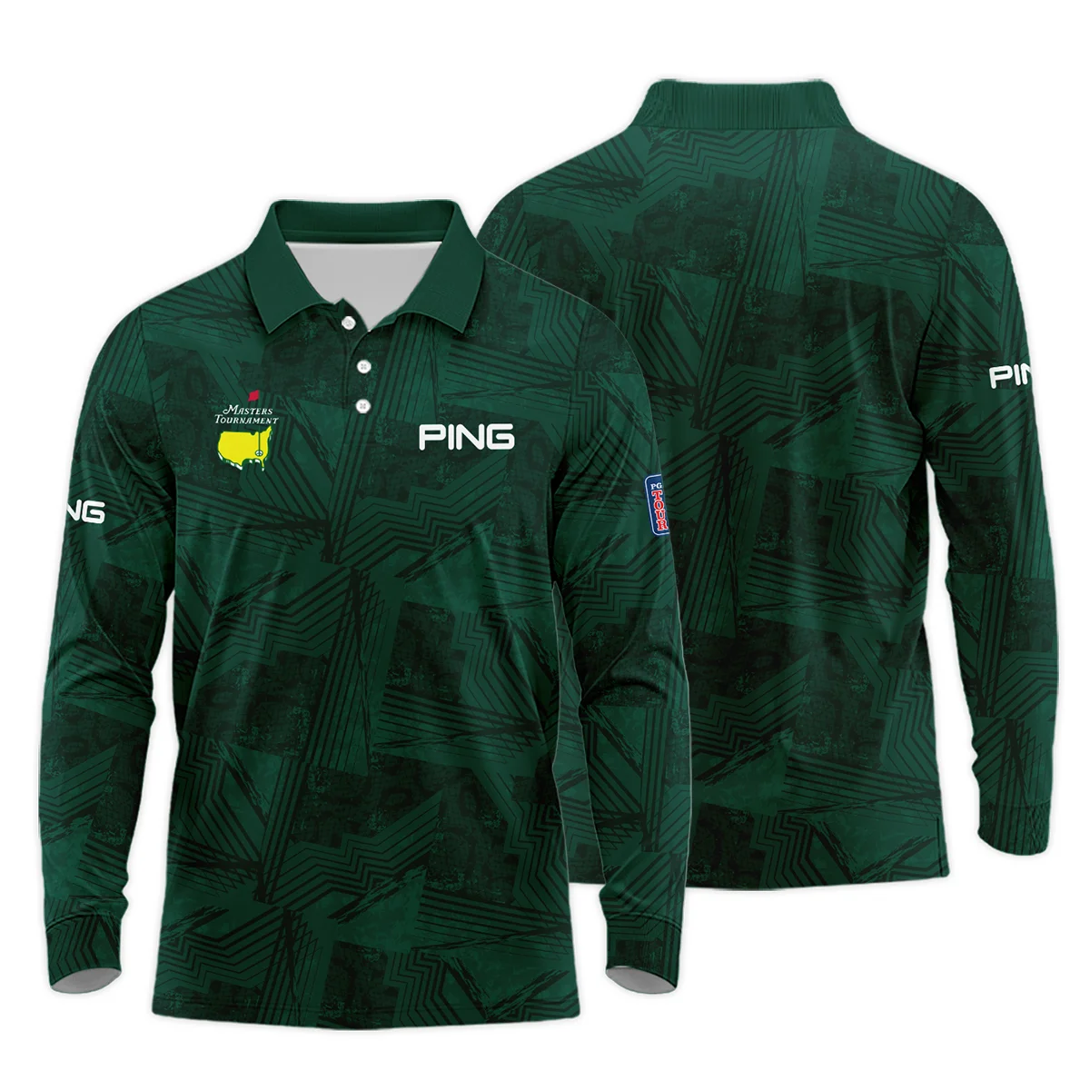 Masters Tournament Ping Sublimation Sports Dark Green Long Polo Shirt Style Classic Long Polo Shirt For Men - Image 3