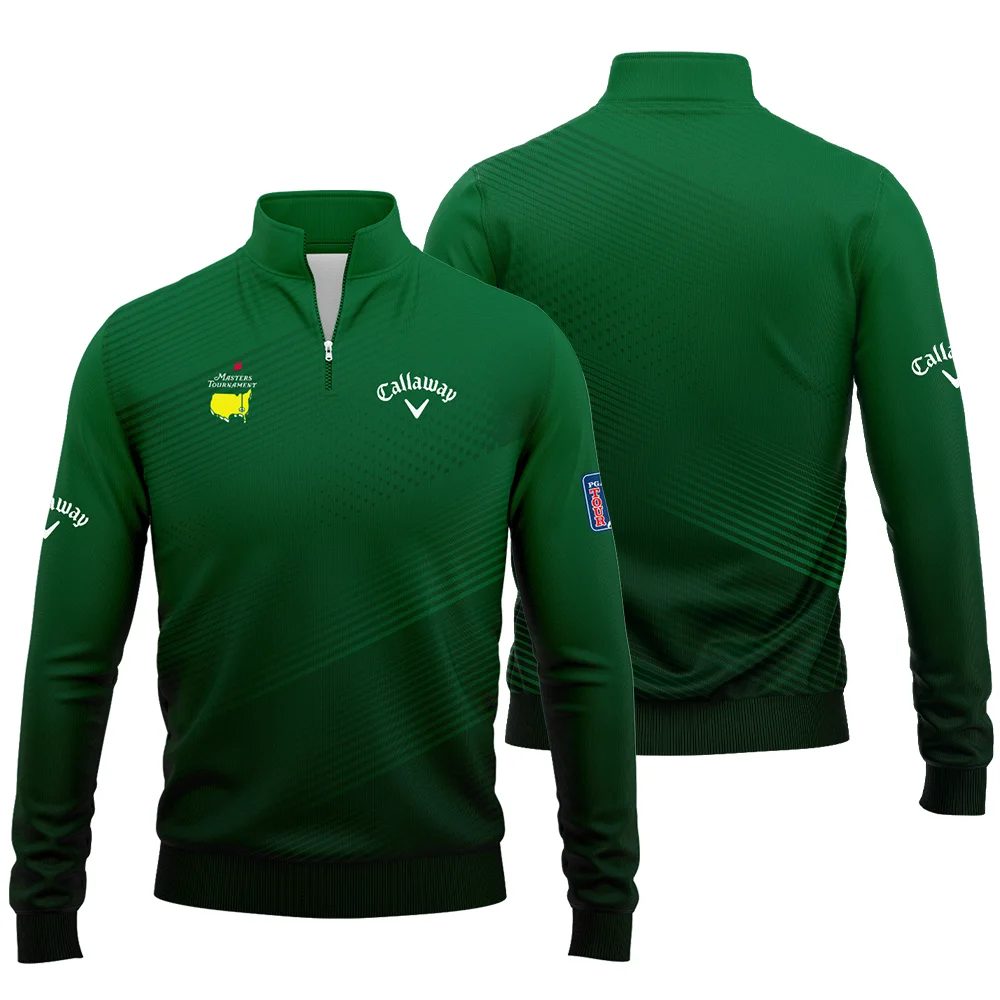 Masters Tournament Stripe Gradient Dark Green Abstract Pattern Callaway Quarter Zip Sweatshirt Style Classic Quarter Zip Sweatshirt - Image 3