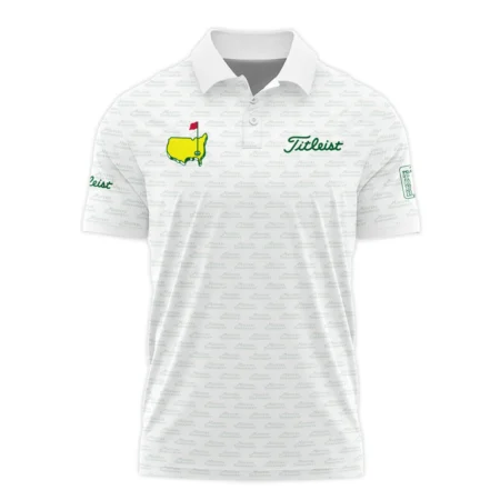 Masters Tournament Titleist Golf Polo Shirt Logo Text Pattern White Green Golf Sports All Over Print Polo Shirt For Men