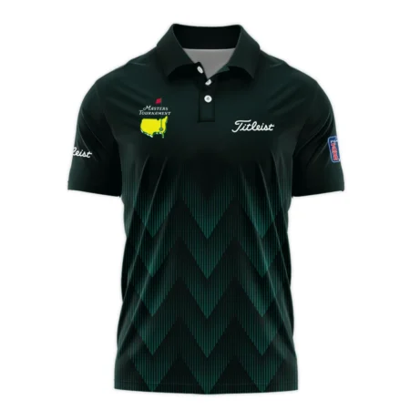 Masters Tournament Titleist Golf Polo Shirt Zigzag Pattern Dark Green Golf Sports All Over Print Polo Shirt For Men