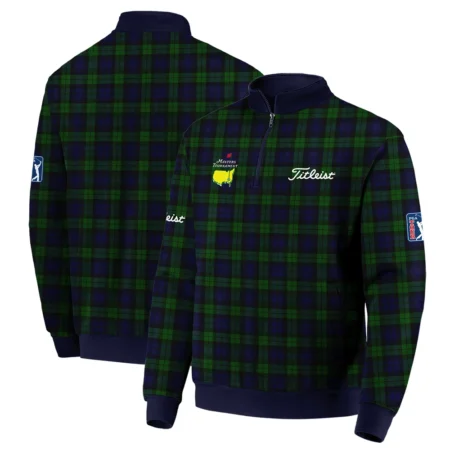 Masters Tournament Titleist Golf Quarter Zip Sweatshirt Sports Green Purple Black Watch Tartan Plaid All Over Print Quarter Zip Sweatshirt