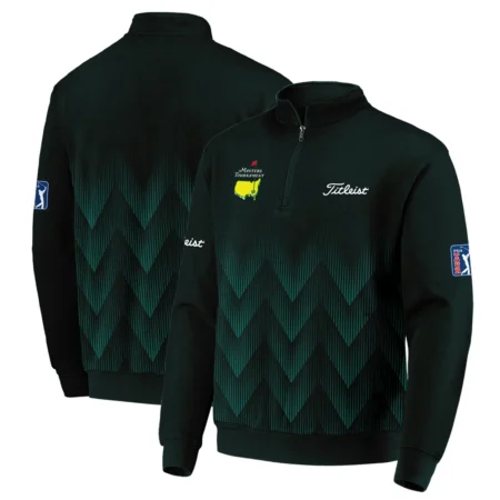 Masters Tournament Titleist Golf Quarter Zip Sweatshirt Zigzag Pattern Dark Green Golf Sports All Over Print Quarter Zip Sweatshirt