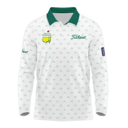 Masters Tournament Titleist Golf Sport Long Polo Shirt Sports Cup Pattern White Green Long Polo Shirt For Men