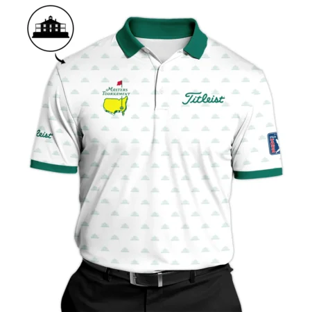 Masters Tournament Titleist Golf Sport Polo Shirt Sports Cup Pattern White Green Polo Shirt For Men