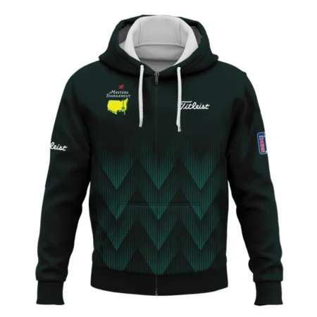 Masters Tournament Titleist Golf Zipper Hoodie Shirt Zigzag Pattern Dark Green Golf Sports All Over Print Zipper Hoodie Shirt