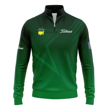 Masters Tournament Titleist Quarter Zip Sweatshirt Dark Green Gradient Star Pattern Golf Sports Quarter Zip Sweatshirt
