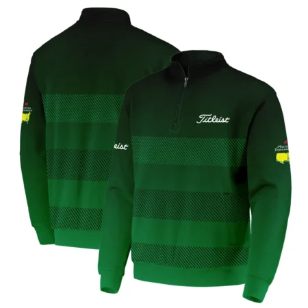 Masters Tournament Titleist Sports Quarter Zip Sweatshirt Green Gradient Stripes Pattern All Over Print Quarter Zip Sweatshirt