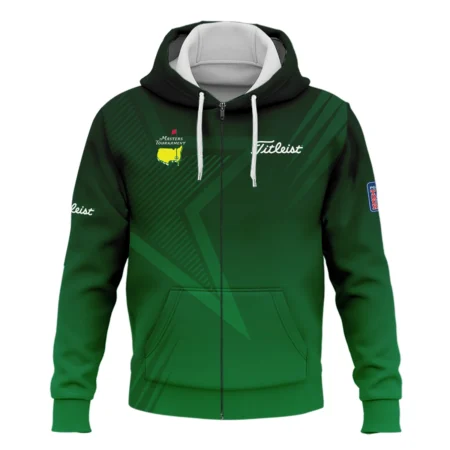 Masters Tournament Titleist Zipper Hoodie Shirt Dark Green Gradient Star Pattern Golf Sports Zipper Hoodie Shirt