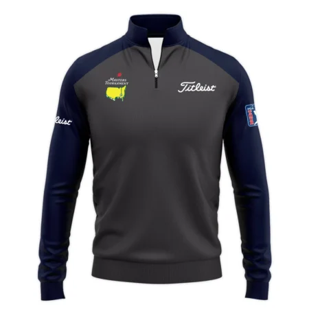 Navy Masters Tournament Titleist Logo Quarter Zip Sweatshirt All Over Prints Gift For Fans HOMT2702TU1TLQTJ-NV