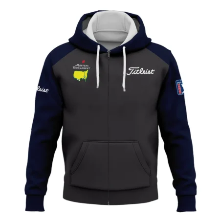 Navy Masters Tournament Titleist Logo Zipper Hoodie Shirt All Over Prints Gift For Fans HOMT2702TU1TLZHD-NV