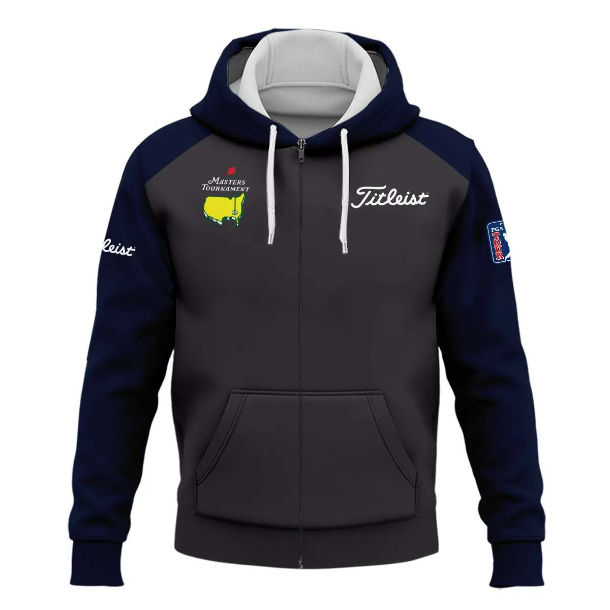 Navy Masters Tournament Titleist Logo Zipper Hoodie Shirt All Over Prints Gift For Fans HOMT2702TU1TLZHD-NV