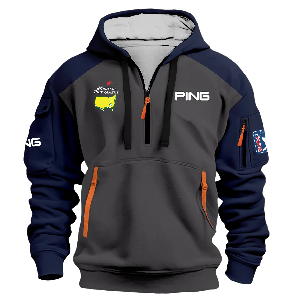 Navy Ping Masters Tournament Logo Hoodie Half Zipper Shirt All Over Prints Gift For Fans HOMT2702TU1PIHDF-NV