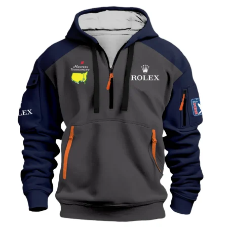 Navy Rolex Masters Tournament Logo Hoodie Half Zipper Shirt All Over Prints Gift For Fans HOMT2702TU1ROXHDF-NV