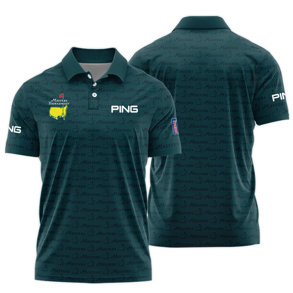 Pattern Dark Green Masters Tournament Ping Polo Shirt Color Green Polo Shirt For Men - Image 3